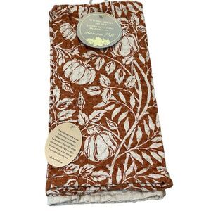 Fall Waffle Weave Kitchen Towels Set of 3 NWT Pumpkin Autumn Neutral